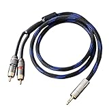 Audiophile HiFi OFC Audio Cable 3.5mm Male to 2 RCA Male Audio Cable for Connects a Smartphone,...