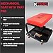K Tool International 74981 Mechanics Creeper Seat with Tool Storage for Garages, Repair Shops, and DIY, Padded Seat, 350 lbs. Capacity, Heavy Duty Tubular Steel Frame, (4) Swivel Casters, Red/Black