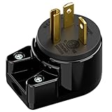 Nema 5-20P DIY Plug, Rewirable 20A 125V Plug, 90 Degree Right Angle 5-20P 20A 125V T-Blade USA Canada 3-Prong Male Angled,12-Directions Rotatable ETL Listed
