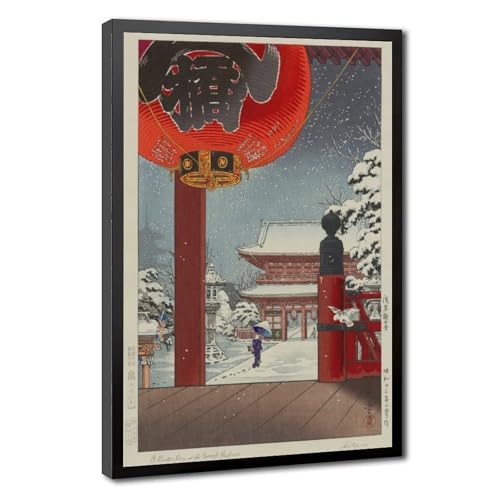 Toile Tsuchiya Koitsu Asakusa grand tableau japonais suspendu 50,8 x 76,2 cm