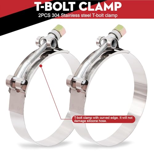Image of 3 1 /2inch(89mm) Silicone Coupler Straight Hose Rubber 4-Ply 5mm Thickness 12inch Length for Intake Exhaust Pipe Intercooler Coolant Turbo Tube 3.5x8 With 2 PCS Stainless Steel T-clamps