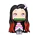 QIYHB Demonio Slayer Big Head Kamado Nezuko Kamado Tanjirou Muñeco Sentado Movible Head PVC Material de PVC Figura Anime Modelo Modelo Toys Regalos