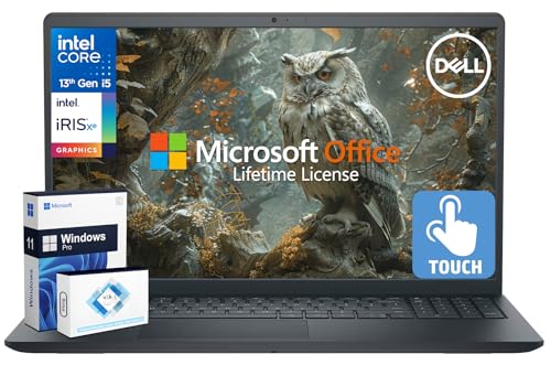 Dell Inspiron 15 Touchscreen Business Laptop, Lifetime Office, AI Copilot, 15.6” FHD IPS, 10-Core Intel i5 (Upto 4.5GHz), 32GB RAM & 1TB Storage (512GB SSD+500GB Ext), Wi-Fi 6, HubxcelAccs, Win 11 Pro