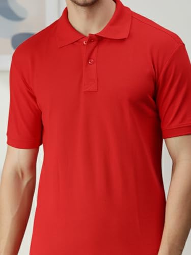 Image of Lux Cozi Men's Cotton Solid Polo Tshirt | Collar Tshirts | Half Sleeves | Stylish & Premium All Day Wear | Pack of 1