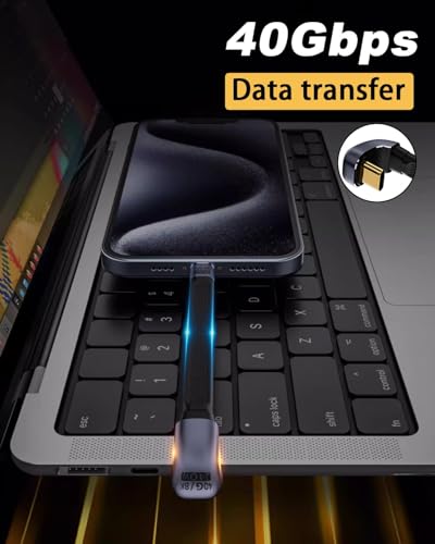 Image of MICROWARE Short USB C Cable 5inch, U Shape 180 Degree USB C Cable (PD 3.1 240W, 40Gbps, 8K@60Hz), Flat Type C Charging Cord Compatible for iPhone 15, External SSD, Docking Station,(U Shape)