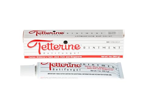 Tetterine Antifungal Ointment – Helps Relieve Athlete’s Foot, Jock Itch & Ringworm Symptoms – Soothing Formula for Itching, Burning, Scaling – 1 oz Tube