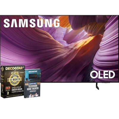 Samsung 55" OLED HDR 4K S85F Smart TV (2025) Vision AI, OLED HDR, Pantone Validated Bundle with CPS Exclusive 1-Year Protection & Deco Gear Complete Home Theater Beginner's Guidebook