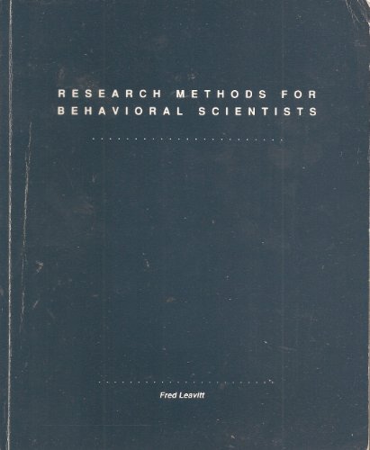 Research Methods for Behavioral Scientists 0697237370 Book Cover