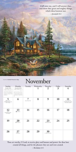 Thomas Kinkade Gardens of Grace with Scripture 2023 Wall Calendar