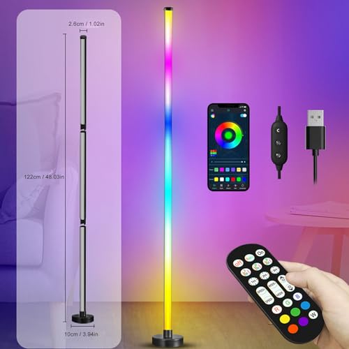 Lámpara de Pie de Esquina LED para ambientar tu sala de estar con color 4