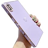 YKCZL Square Phone Case for iPhone Xs Max Luxury Plating Soft TPU Case with Love Heart Pattern Cute...
