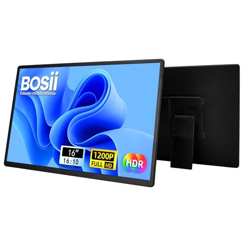 Image of BOSII Portable Monitor for Laptops - Dual 16 inch IPS FHD 1200P Extended Dual Monitor for Laptop Compatible with Windows Mac Travel Work
