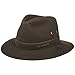 Stetson Avasun Waxed Cotton Traveller Damen/Herren - Wanderhut UV-Schutz 40+ - Sonnenhut Wasserabweisend - Hut aus gewachster Baumwolle - Regenhut Sommer/Winter Dunkelbraun XL (60-61 cm)