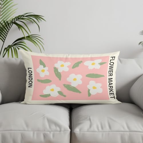 Housse coussin salon rectangulaire 50x75 taie oreiller soie motif fleurs - 5