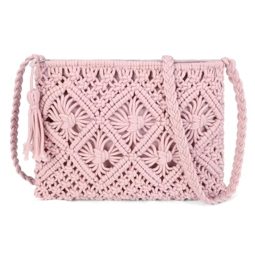 Image of Gladdon Bohemian Small Crossbody Bag for Women Stylish Woven Shoulder Purse | Hand Weaving,Small Boho Crossbody,Lightweight,with Tassel,Travel Vacation,Daily Use,Sturdy Straps,Showcasing Individuality