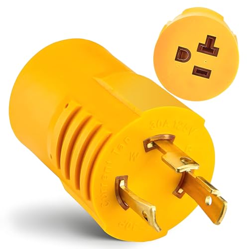 LBSC 30 Amp to 110 Adapter for Shore Power,NEMA L5-30P Twist Lock to 15/20 Amp Marine & RV Adapter,30A 125V Converts to Household 15A/20A 120V for Generator, Boats, Camper & Home
