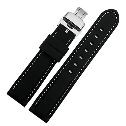 Bracelets de montres silicone noir 20mm 22mm EZZON Huawei GT2 accessoire