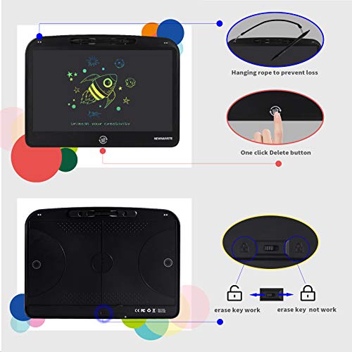 LCD Writing Tablet, 13.5 inch Colorful Drawing Tablet Doodle Board, Erasable Reusable Electronic Drawing Pads, Learning Educational Toy for Age 3 4 5 6 7 8 Year Old Girls Boys Toddlers Kids
