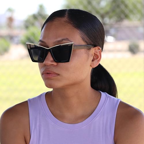 Trendy Retro Womens Oversized Square Cat Eye Sun Glasses UV Protection Vintage Style For Women Sunglasses2