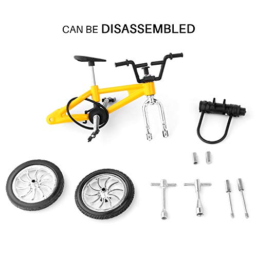 Mini Bike Finger Bike Finger Skateboard Set,Excellent Functional Miniature Toys Mini Extreme Sports Finger Bicycle Skateboard Cool Boy Toy Creative Game Toy Set Collections Cake Decoration (8Pcs) #TOP4