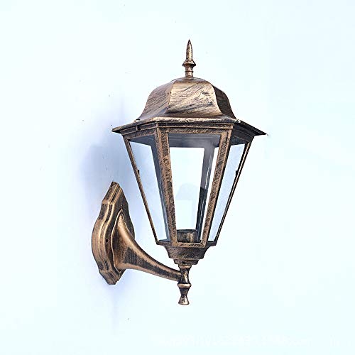 Applique murale extérieure or brossé IP44 en aluminium style traditionnel