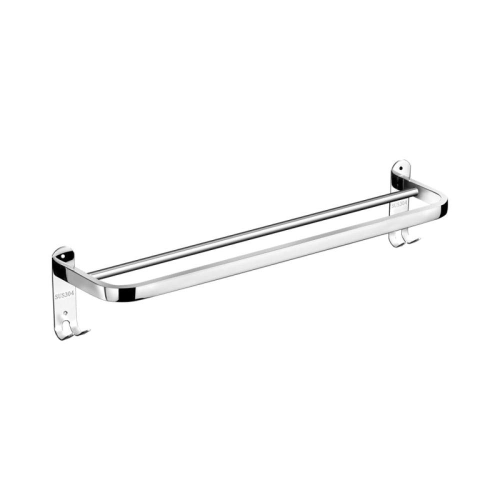 Porte-serviettes bain simple double barre acier inoxydable suspendu multifonction