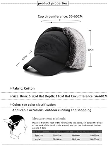 ZKTYQUIHE 3 in 1 Thermal Fur Lined Trapper Hat with Ear Flap for Men, Full Face Neck Warmer All-Around Windproof Warm Insulated Winter Baseball Cap Cycling Snow Ski Snowboard Bomber Hat