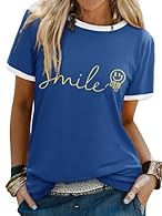 😊Material: Made from soft and breathable cotton, fits well, beautiful colours, great cut, comfortable and lightweight T-shirt for women 😊Design: Summer T-shirts for women or men, crew neck, short sleeve, sports tops, relaxed fit, printed graphic Tee,...