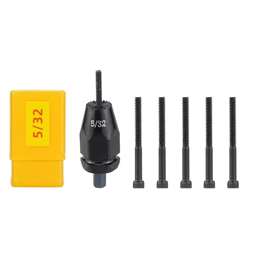 Pneumatic 5/32 Self-Locking Rivet Nut Gun Head with (Replacement Mandrel Each 5pcs for Pneumatic Rivnut Gun and Cordless Rivet Nut Tool (HIFESON & EROSHAK)
