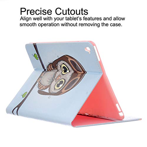 Ipad Pro 9.7 Case, Newshine Premium Synthetic Leather Stand Case Cover With [Card Solts] For Apple Ipad Pro 9.7 Inch 2016 Release Table (Brown Owl) #TOP3