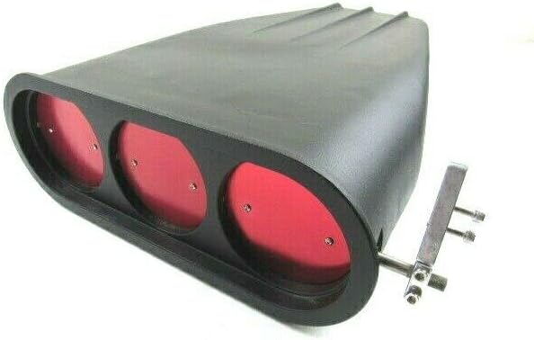 Finned Aluminum Street Rod Hood Scoop Single or Dual Carb Black E40012BK
