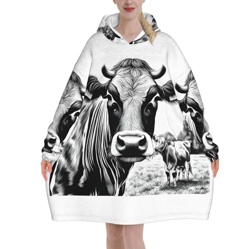 Couverture surdimensionnée pour adulte contre le froid hivernal avec la collection vache