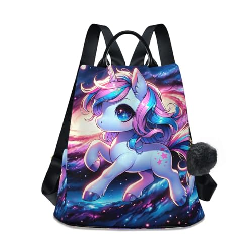 Sac à dos licorne galaxie femme avec poche arrière