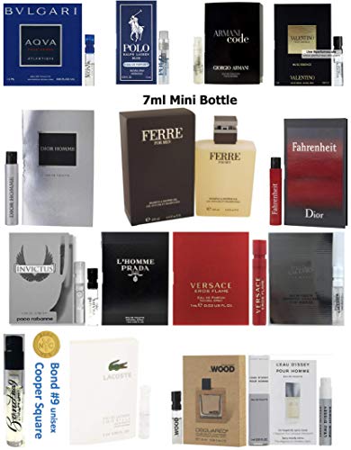 Men's Designer Fragrance Sample Pack: 15 Different Cologne Vials