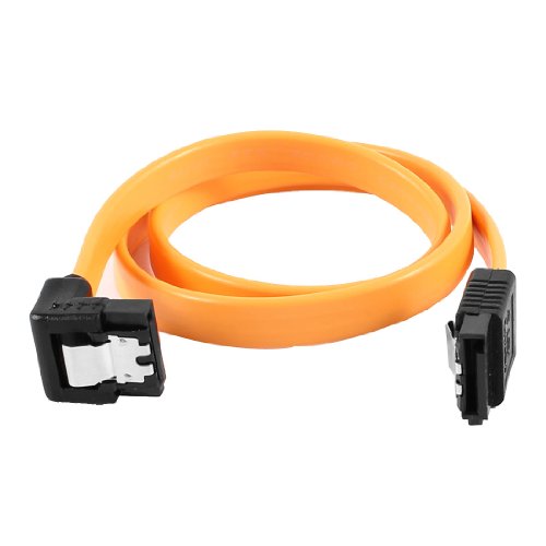Cable Adaptador Serial ATA SATA 7 Pin 18" Negro Naranja