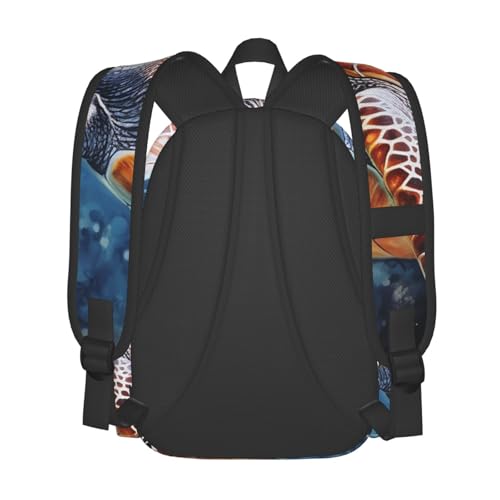 Travel Backpack for Women Men Green turtle painting Casual Daypack Large Capacity Nurse Bag4