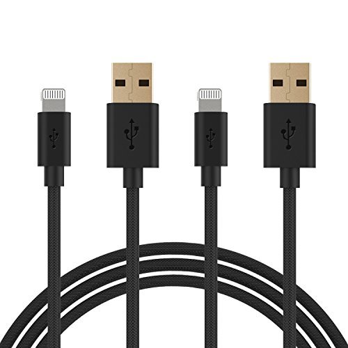 Lightning Cable,Ancerson (2 Pack) 3ft Lightning to USB Cable iPhone Charger Cable for iPhone 5/5S/5C 6/6S 7 Plus iPad mini/Air/Pro iPod touch 5 (Black)