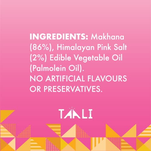 Image of Taali Roasted Makhana | 25 gm (Pack of 6) | Himalayan Pink Salt | 100% Vegatarian | Gluten Free, No Cholesterol, No Trans-Fat