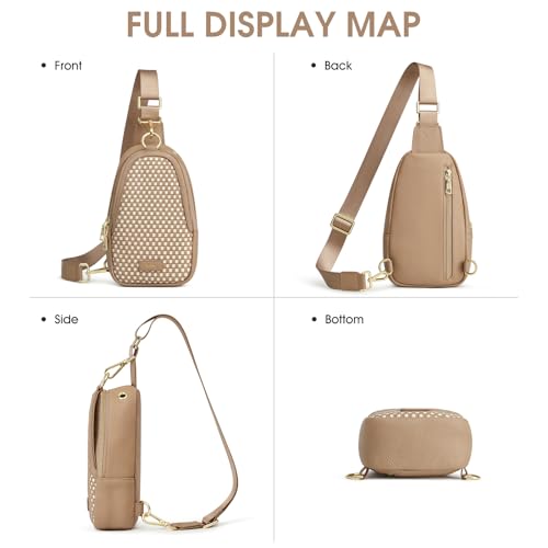 Image of Kattee Sling Crossbody Bag for Women, Leather Fanny Pack Crossbody Sling Bags, RFID Purse Chest Bag Small Daypack for Women