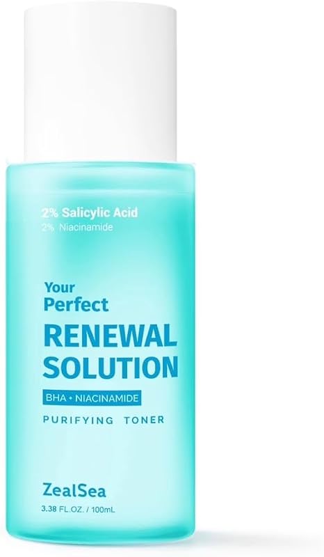 ZealSea Tônico facial com ácido salicílico, niacinamida e CICA, tamanho viagem