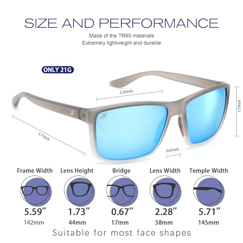 Men's Polarized Sunglasses, Square Driving Fishing Running Sun Glasses UV Glare Protection RFS82073