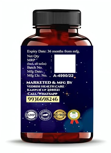 VedriSi Shilajit Capsule With Safed Musli,Ashwagandha, Kaunch Beej Extract And Makardwaj - 60 Capsules | Gmp And Iso Certified