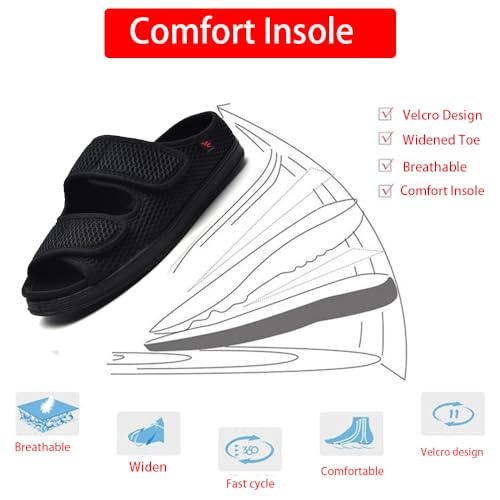 Women's Diabetic Shoes Extra Wide Width Diabetic Slippers,Diabetic Walking Shoes Adjustable Closure Arch Support Orthopedic Shoes for Swollen Feet Plantar Fasciitis3