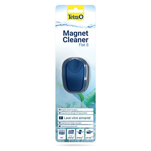 Tetra Magnet Cleaner Flat S - Lave-Vitre Aimanté pour Aquariums à Parois Droites – Nettoyage Rapide et Efficace sans se mouiller – Vitre jusqu’à 4 mm d’épaisseur – Ne raye pas – Prise ergonomique