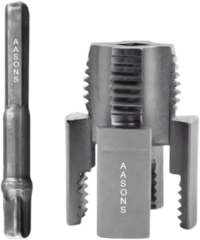 AASONS 1/2" Pipe Threading Die Head for Electric Drill, 2 in 1 Integrated Internal & External Pipe Threading Tool with Hex Shank, Pipe Threader Tool, Universal Pipe Threading Tool
