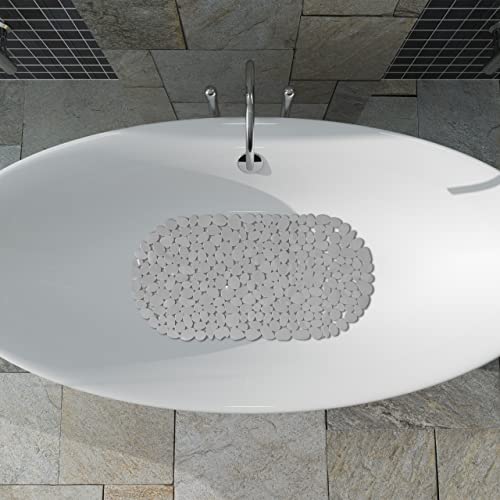 Relaxdays Anti-Slip Bath Mat, Stone-Look, Non-Slippery Suction Cups, Washable, W x D: 36 x 68 cm, Pack of 1 - Image 2