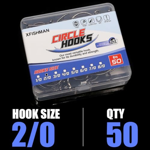 Image of Circle-Hooks-Fishing-Equipment-Octopus-Hooks-Saltwater-50 Pack #1 -12 /0