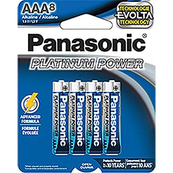 Panasonic 354380 AAA Alkaline Platinum Power Batteries - Pack of 8