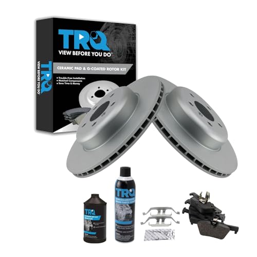 Image of TRQ Rear Brake Pad & Rotor Kit, with Chemical Kit Ceramic Premium G-Coated Compatible with 2015-2016 BMW 328d xDrive 2013 328i 2014-2015 328i GT xDrive 2016 330e
