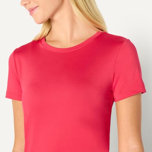Image of Amazon Essentials Women's Active Quick Dry Tech Stretch Short-Sleeve V-Neck T-Shirt, Moisture-Wicking, Pack of 2